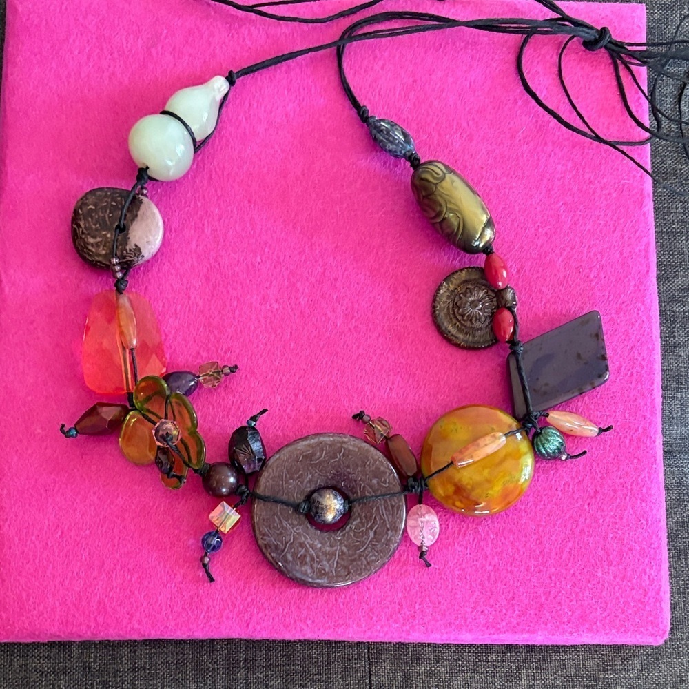 Vintage Teresa Goodall Multicolor Beaded Necklace - Picture 7 of 8